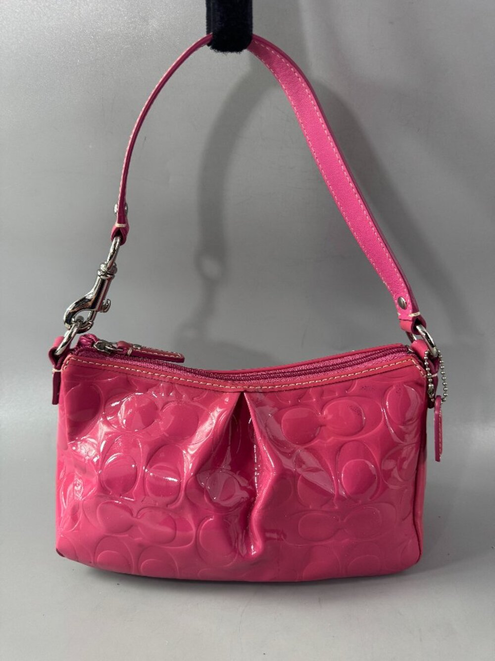 Coach Pink Patent Leather "C" Monogram Handbag
